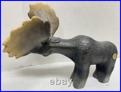 Vintage 1996 Big Sky Carvers Montana 17 Wood Bull Moose Rustic Cabin Ski Decor