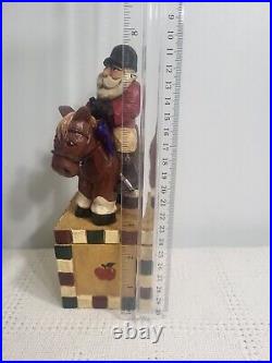 Vintage 1998 Big Sky Carver Santa Claus Equestrian Horse Trinket Box Blue Ribbon