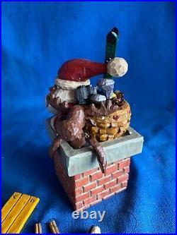 Vintage 1998 Big Sky Carvers Santa Clausits Cyndi Joslyn Chimney Curio Box Fig