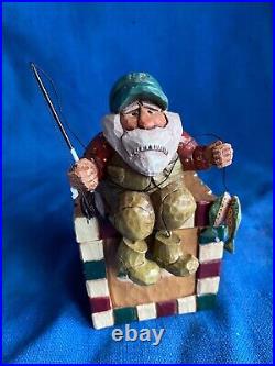 Vintage 1998 Big Sky Carvers Santa Clausits Cyndi Joslyn Flyfishing Curio Box