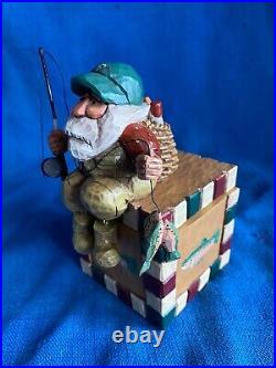 Vintage 1998 Big Sky Carvers Santa Clausits Cyndi Joslyn Flyfishing Curio Box