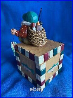 Vintage 1998 Big Sky Carvers Santa Clausits Cyndi Joslyn Flyfishing Curio Box