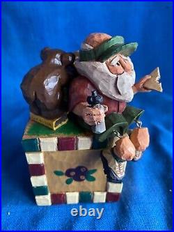 Vintage 1998 Big Sky Carvers Santa Clausits Cyndi Joslyn Hiker Curio Box Figure