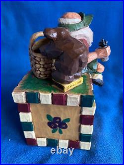 Vintage 1998 Big Sky Carvers Santa Clausits Cyndi Joslyn Hiker Curio Box Figure