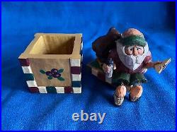 Vintage 1998 Big Sky Carvers Santa Clausits Cyndi Joslyn Hiker Curio Box Figure