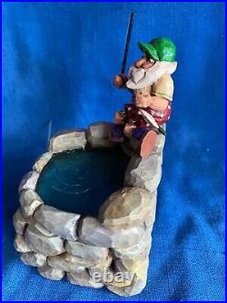 Vintage 1998 Big Sky Carvers Santa Clausits Cyndi Joslyn Pond Fishing Curio Box