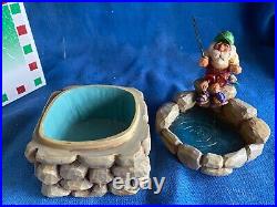 Vintage 1998 Big Sky Carvers Santa Clausits Cyndi Joslyn Pond Fishing Curio Box