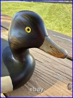 Vintage 1999 Ducks Unlimited Wood Carved Duck Bluebill Big Sky Carvers