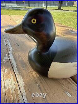 Vintage 1999 Ducks Unlimited Wood Carved Duck Bluebill Big Sky Carvers