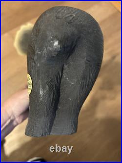 Vintage Adorable Big Sky Carvers Large Heavy Wooden Moose Statue & Free Shipping