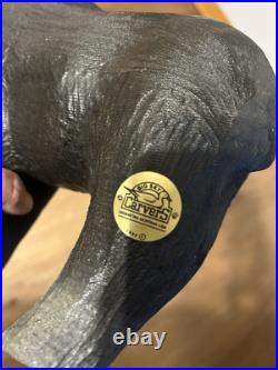 Vintage Adorable Big Sky Carvers Large Heavy Wooden Moose Statue & Free Shipping