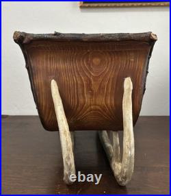 Vintage BIG SKY CARVERS 19.5 Realistic Poly-Carved Sleigh with Faux Antler Skates