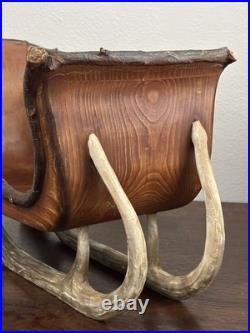 Vintage BIG SKY CARVERS 19.5 Realistic Poly-Carved Sleigh with Faux Antler Skates