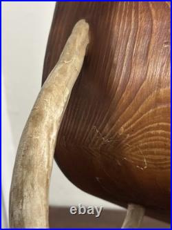 Vintage BIG SKY CARVERS 19.5 Realistic Poly-Carved Sleigh with Faux Antler Skates