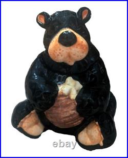 Vintage Barefoots Black Bear Yogi Bruin Ceramic Porcelain Honey Teapot Tea Pot