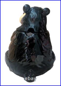Vintage Barefoots Black Bear Yogi Bruin Ceramic Porcelain Honey Teapot Tea Pot