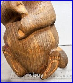 Vintage Big Sky Carvers BSC Jeff Fleming Wood Carved Raccoon Sculpture Montana