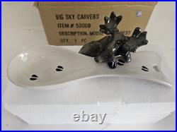 Vintage Big Sky Carvers Bearfoots Moose Lovers Ceramic Spoon Rest Retired RARE