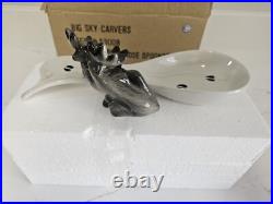 Vintage Big Sky Carvers Bearfoots Moose Lovers Ceramic Spoon Rest Retired RARE