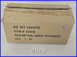 Vintage Big Sky Carvers Bearfoots Moose Lovers Ceramic Spoon Rest Retired RARE