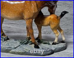 Vintage Big Sky Carvers, Brown Horse Mare And Foal Bonded Resin Sculpture