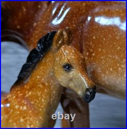 Vintage Big Sky Carvers, Brown Horse Mare And Foal Bonded Resin Sculpture