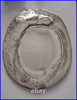 Vintage Big Sky Carvers Cast Aluminum Horse Platter Serving Tray Signed 17