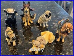 Vintage Big Sky Carvers Dogtivity Canine Dog Nativity Figurines Partial Set of 6