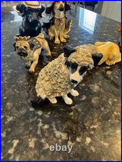Vintage Big Sky Carvers Dogtivity Canine Dog Nativity Figurines Partial Set of 6
