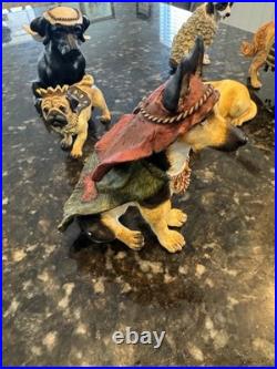 Vintage Big Sky Carvers Dogtivity Canine Dog Nativity Figurines Partial Set of 6