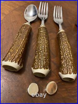 Vintage Big Sky Carvers Faux Antler Stainless Flatware 8 Misc Pieces