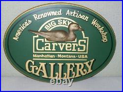 Vintage Big Sky Carvers Gallery Hand Painted Duck Decoy Sign Signed Robinson