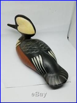 Vintage Big Sky Carvers HOODED MERGANSER WOOD Duck Hand Carved Painted