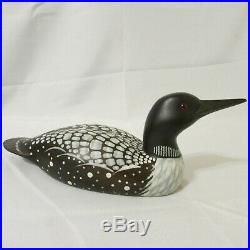 Vintage Big Sky Carvers Hand Carved Common Loon Painted Glass Eyes by J. Oriet