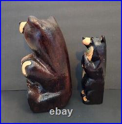 Vintage Big Sky Carvers Jeff Fleming 15 & 12 Wood Bear with Salmon Fish CHOICE