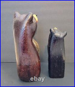 Vintage Big Sky Carvers Jeff Fleming 15 & 12 Wood Bear with Salmon Fish CHOICE