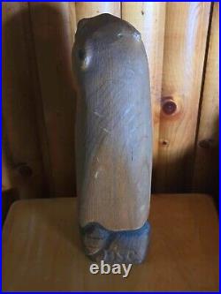 Vintage Big Sky Carvers Jeff Fleming Pine Wood Carved Bucky Beaver Sculpture