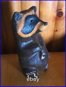 Vintage Big Sky Carvers Jeff Fleming Pine Wood Carved Emily Raccoon Sculpture