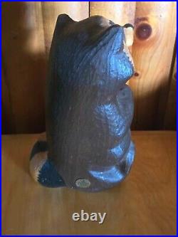 Vintage Big Sky Carvers Jeff Fleming Pine Wood Carved Emily Raccoon Sculpture