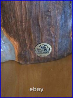 Vintage Big Sky Carvers Jeff Fleming Pine Wood Carved Raccoon in Stump