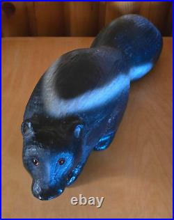 Vintage Big Sky Carvers Jeff Fleming Pine Wood Carved Skunk Sculpture