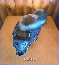 Vintage Big Sky Carvers Jeff Fleming Pine Wood Carved Skunk Sculpture