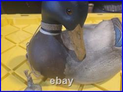 Vintage Big Sky Carvers Mallard Duck Wood Decoy with Anchor Weight Hunting Decoy
