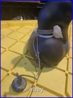 Vintage Big Sky Carvers Mallard Duck Wood Decoy with Anchor Weight Hunting Decoy