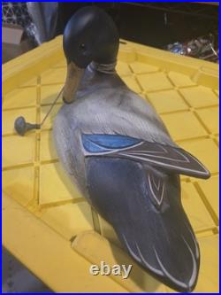Vintage Big Sky Carvers Mallard Duck Wood Decoy with Anchor Weight Hunting Decoy
