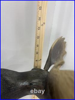 Vintage Big Sky Carvers Montana Wooden Bull Moose Rustic Cabin Ski Decor