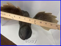 Vintage Big Sky Carvers Montana Wooden Bull Moose Rustic Cabin Ski Decor