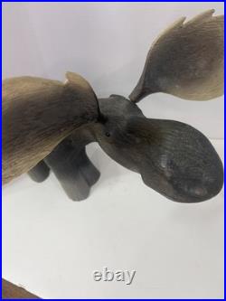 Vintage Big Sky Carvers Montana Wooden Bull Moose Rustic Cabin Ski Decor