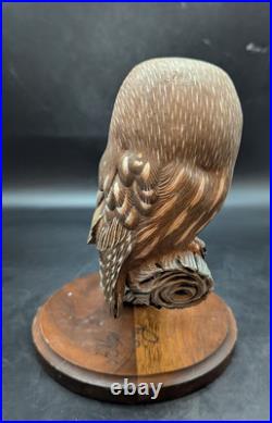 Vintage Big Sky Carvers Owls And Owlets On Branch Wood Sculpture Figurine Signed