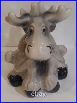 Vintage Big Sky Carvers Phyllis Driscoll Ceramic Gray Moose Cookie Jar 12 X 9